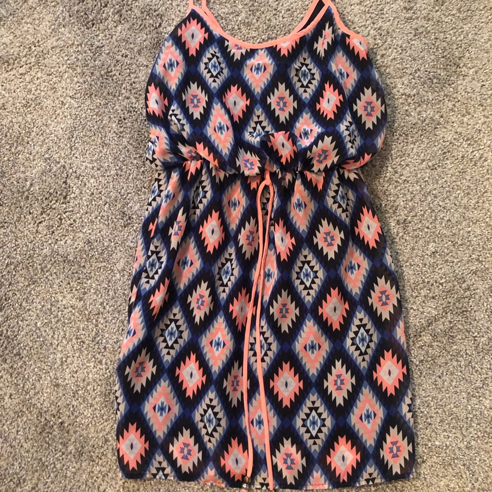 Blue and peach dress